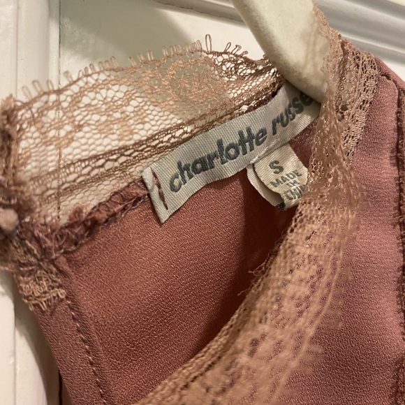 Mauve chiffon and lace dress - Picture 4 of 6